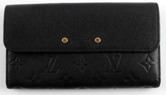 LOUIS VUITTON EMPREINTE PONT NEUF NOIR LONG WALLET