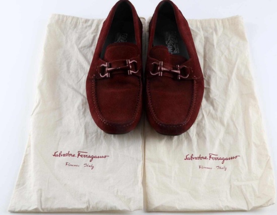 SALVATORE FERRAGAMO DRIVER SUEDE MOCCASIN SHOE