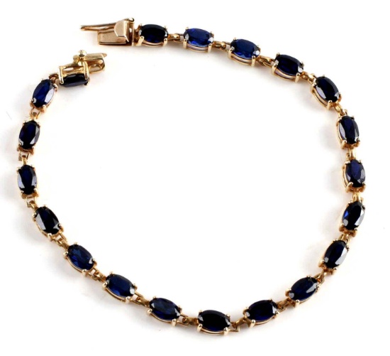 10K YELLOW GOLD AND SAPPHIRE LADIES BRACELET