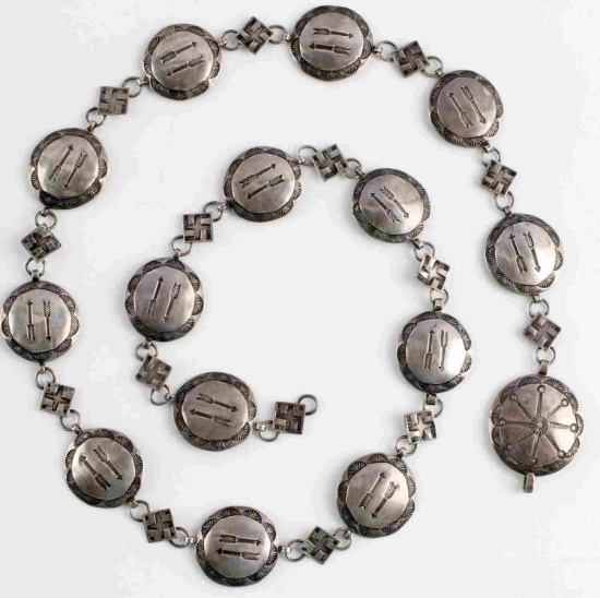 OLD PAWN NATIVE AMERICAN STERLING CONCHA BELT