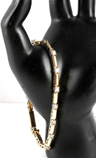 14KT GOLD AND DIAMOND TENNIS BRACELET