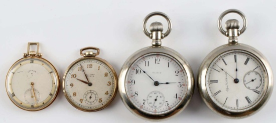ANTIQUE WALTHAM ELGIN RAILROAD POCKET WATCH LOT 4