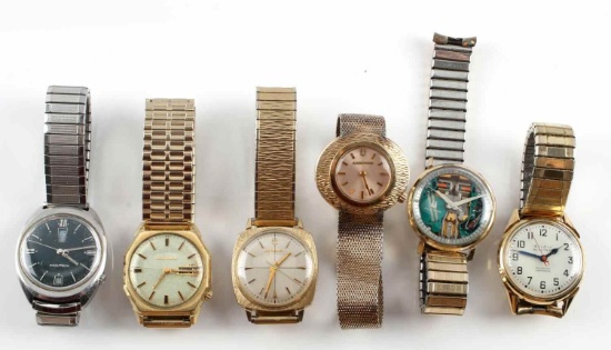 LOT OF 6 BULOVA ACCUTRON GOLD FILL WRIST WATCHES