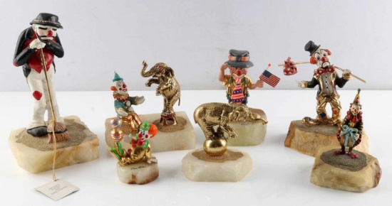 7 RON LEE CLOWN FIGURINES 1970'S TO 199O'S