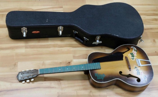 VINTAGE DEL ORO ARCH TOP GUITAR LUCKY 7 GAMBLING