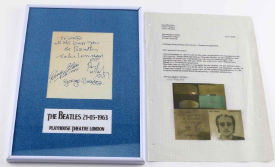 1963 BEATLES FULL GROUP AUTOGRAPH ALL 4 MEMBERS