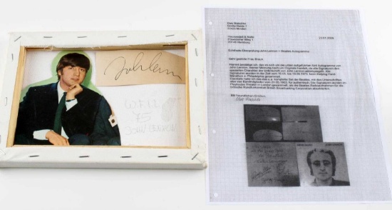 1975 JOHN LENNON AUTOGRAPHED CLIP OF PAPER