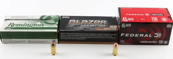 200 ROUNDS OF ASSORTED .45 AUTOMATIC AMMUNITION