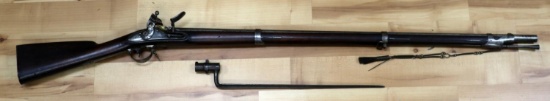 1845 US M-1840 NIPPES FLINTLOCK RIFLE & BAYONET
