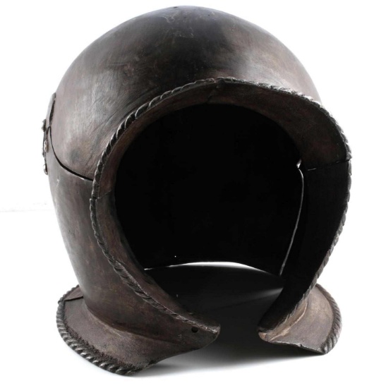 BURGONET STYLED MEDEIVAL HELMET W HINGED FACEPLATE