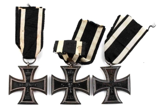 3 WWI IMPERIAL GERMAN IRON CROSSES 2ND CLASS LOT