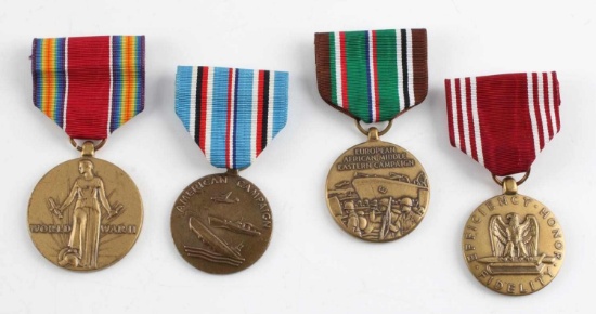 WWII & LATER LOT OF 4 US MILITARY SERVICE MEDALS