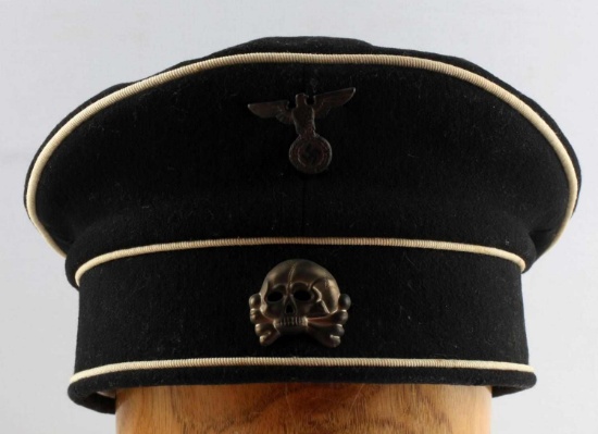 WWII GERMAN ALLGEMEINE SS FELDMUTZE PILLBOX CAP