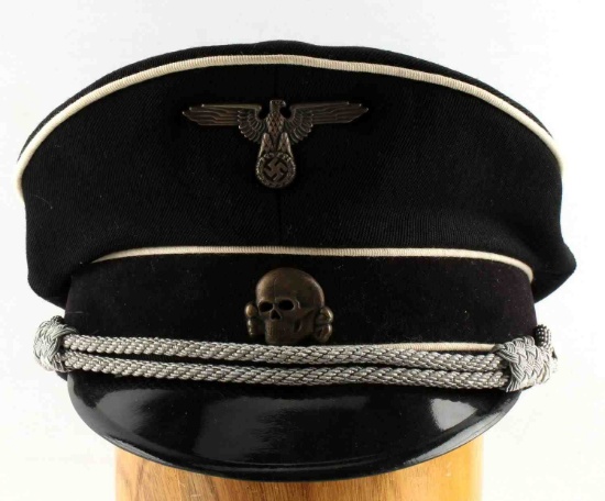 WWII GERMAN THIRD REICH SS OFFICERS VISOR HAT