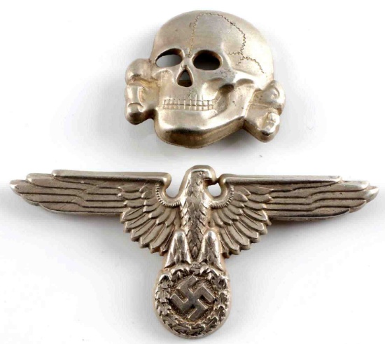 WWII GERMAN THIRD REICH SS TOTENKOPF VISOR PINS