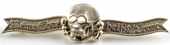 WWII GERMAN THIRD REICH SS TOTENKOPF SILVER PIN