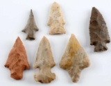 LOT OF 6 NATIVE AMERICAN FOUND ARROWHEAD ARTIFACTS
