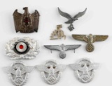 WWII GERMAN REICH LOT OF PIN BADGES AND COCKADE