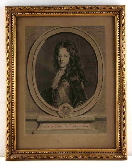 EARLY TROYE EDELINCK ENGRAVING FRENCH ARISTROCRAT