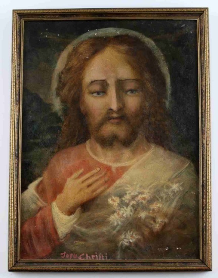 MID 20TH CENTURY OIL PAINTING OF JESUS CHRIST