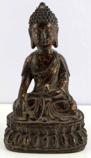 BRONZE CALLING EARTH TO WITNESS BUDDHA STATUE