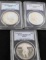 GROUPING OF 3 SILVER COMMEMORATIVE DOLLARS PCGS
