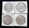 LOT OF 4 SILVER PEACE DOLLARS 1923 - 1925
