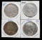 LOT OF 4 SILVER PEACE DOLLARS 1924 - 1925