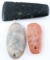 LOT OF 3 NEOLITHIC STONE TOOLS ADZE AND PENDANT