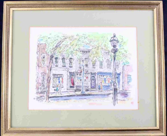 FRENCH MARKET GEORGETOWN D.C. WATERCOLOR