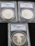 GROUPING OF 3 SILVER COMMEMORATIVE DOLLARS PCGS