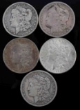 LOT OF 5 SILVER MORGAN DOLLARS 1887 - 1894