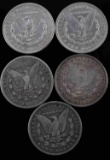 LOT OF 5 SILVER MORGAN DOLLARS 1896 - 1898