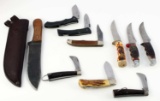 LOT OF 10 FIXED & FOLDING KNIVES W CONDOR KNIFE