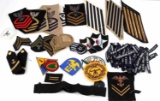 LARGE LOT OF WWII TO VIETNAM US NAVY CLOTH INSIG.