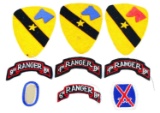 LOT OF 10 US PATCH GROUP RANGER CAVALRY INFANTRY