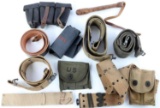 LOT OF WWII PRES. U.S. & MILITARY BELTS & HOLSTERS