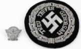 2 WWII GERMAN THIRD REICH POLICE PATCH AND PIN