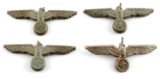 LOT OF 4 WWII GERMAN THIRD REICH ARMY CAP EAGLES
