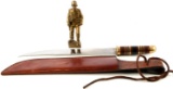 WWII GERMAN FIGHTING KNIFE WITH SOLDIER STATUE