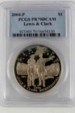 2004-P LEWIS & CLARK PCGS PR70DCAM SILVER COIN