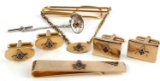 MASONIC MENS JEWELRY PINS CUFF LINKS AND TIE CLIPS