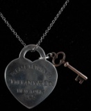 TIFFANY & CO HEART AND KEY STERLING NECKLACE