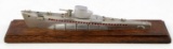 WWII TRENCH ART ITALIAN SUBMARINE MODEL