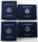 LOT OF 4 1 OZ AMERICAN SILVER EAGLE COINS IN CASES