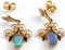 14K YELLOW GOLD AND 1TCW OPAL EARRINGS