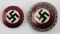 WWII GERMAN REICH TWO NSDAP PARTY PIN BADGES