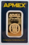 APMEX 1 OUNCE 999 FINE GOLD BAR