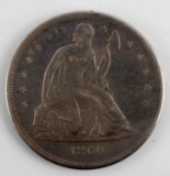 1860-O SEATED LIBERTY SILVER DOLLAR EF