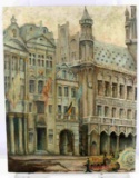 ADOLF HITLER 1909 ARCHITECTURAL OIL PAINTING